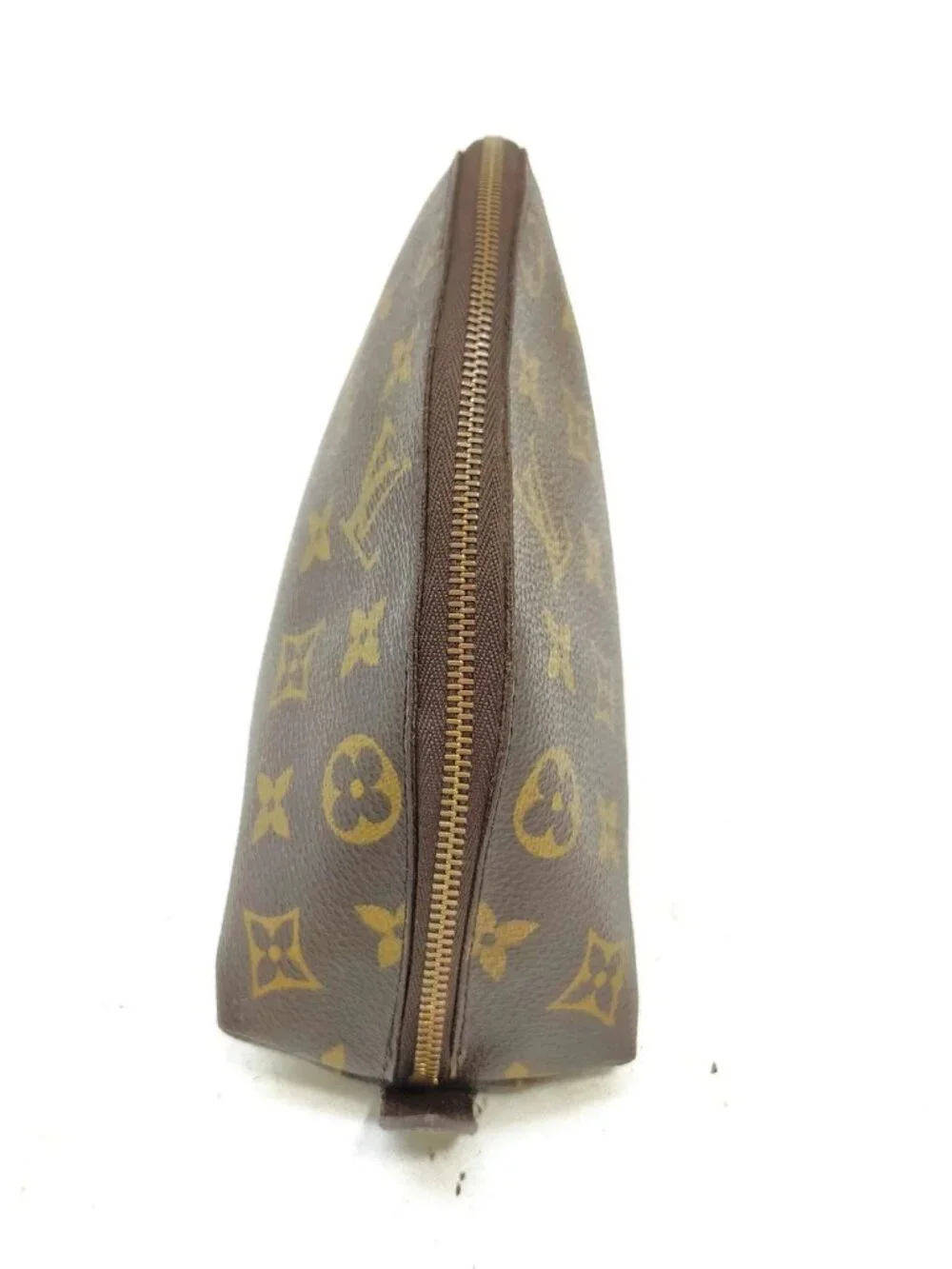 Authentic Louis Vuitton Monogram Demi Ronde Cosmetic Pouch Brown Canvas Luxury